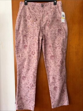 Straight Leg Stretch Women's Jeans in Dusty Rose Floral